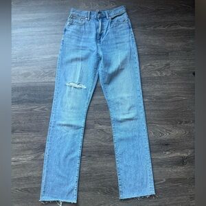 Madewell 90s Straight Classic Blue High-Waisted Women Jeans (26 tall)